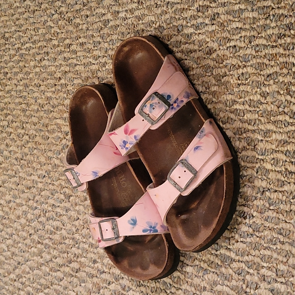Papillio by Birkenstock pink Floral Syndey style sandals